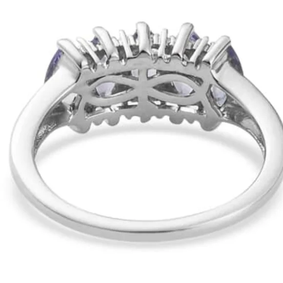 Beautiful Genuine Tanzanite Ring in Platinum over Sterling Silver Sz 5! ✨️ - Picture 3 of 4